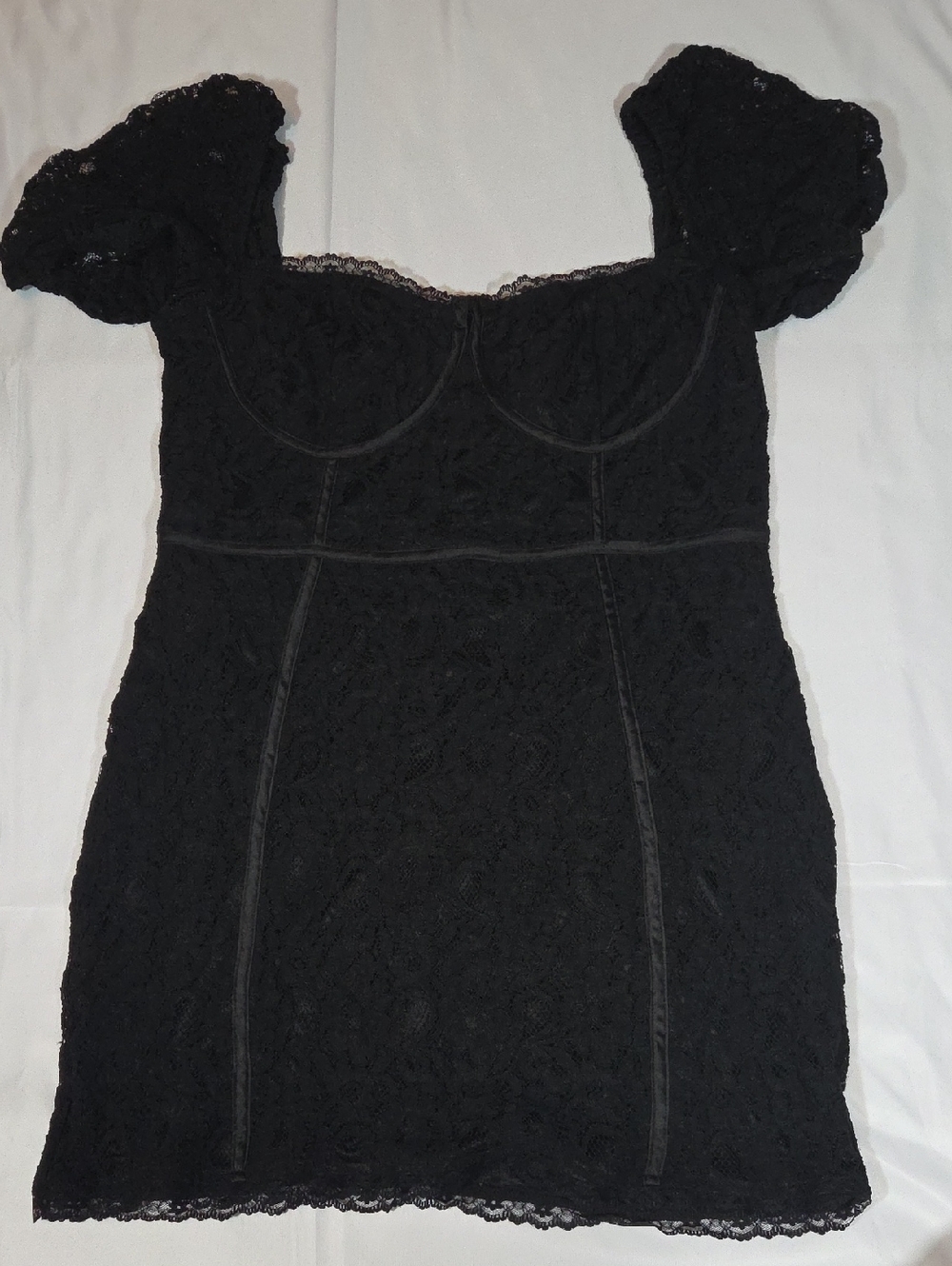 Pretty Little Thing Plus Lace Black Body Dress Size 14